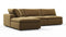 Sky - Sky Sectional Sofa, Three Seater, Left Chaise, Old Gold Velvet