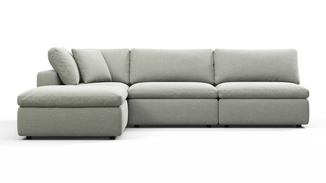 Sky - Sky Sectional Sofa, Three Seater, Left Chaise, Soft Gray Brushed Weave