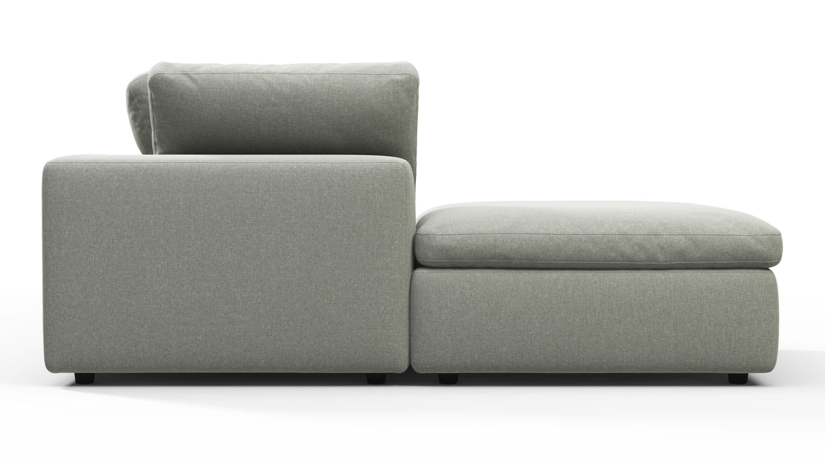 Sky - Sky Sectional Sofa, Three Seater, Left Chaise, Soft Gray Brushed Weave