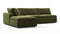 Sky - Sky Sectional Sofa, Three Seater, Left Chaise, Spruce Luxe Velvet