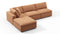 Sky - Sky Sectional Sofa, Three Seater, Left Chaise, Tan Vegan Leather