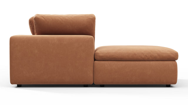 Sky - Sky Sectional Sofa, Three Seater, Left Chaise, Tan Vegan Leather