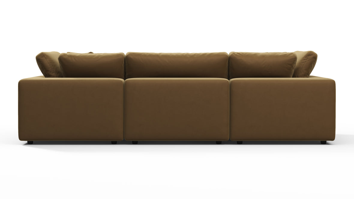 Sky - Sky Sectional Sofa, Three Seater, Old Gold Velvet