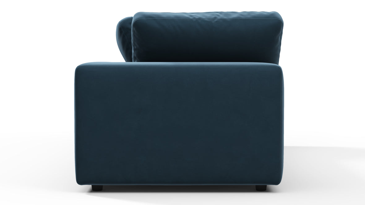 Sky - Sky Sectional Sofa, Three Seater, Prussian Blue Luxe Velvet