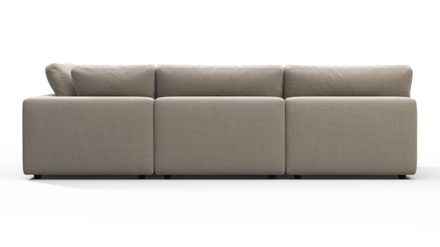 Sky - Sky Sectional Sofa, Three Seater, Right Chaise, Beige Linen