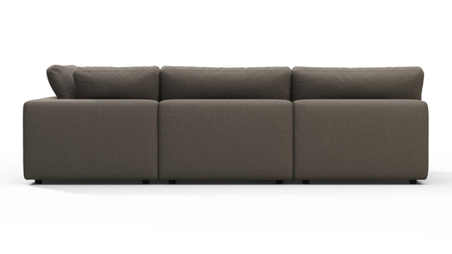 Sky - Sky Sectional Sofa, Three Seater, Right Chaise, Coffee Brushed Weave