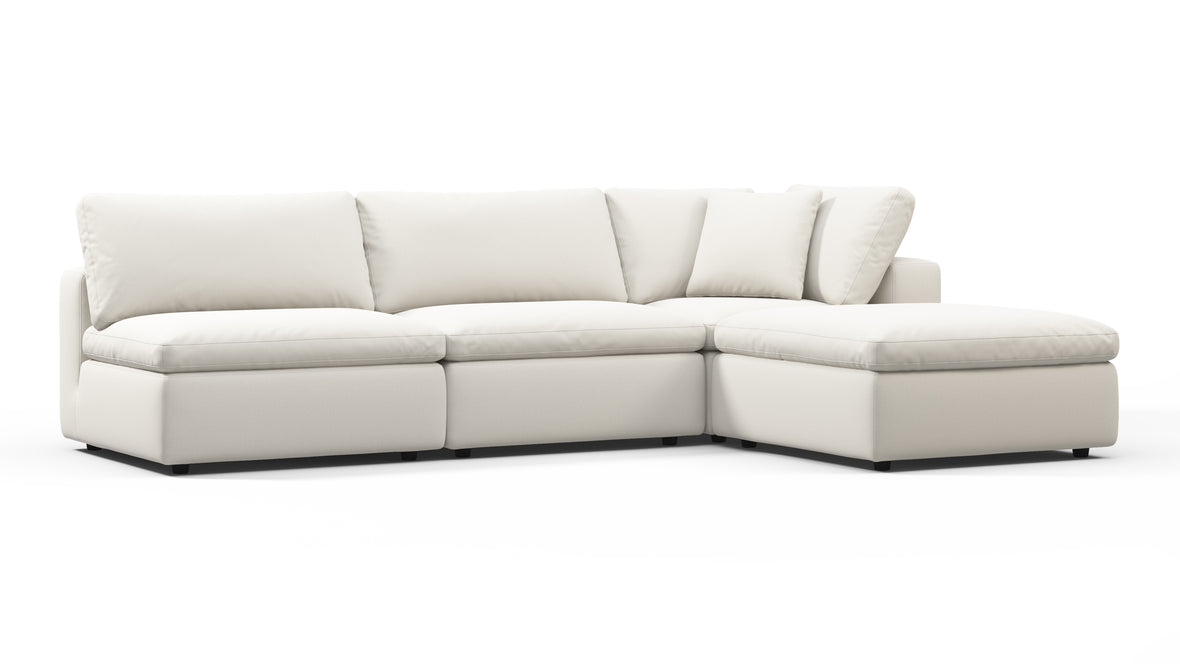 Sky - Sky Sectional Sofa, Three Seater, Right Chaise, Oatmeal Brushed Weave