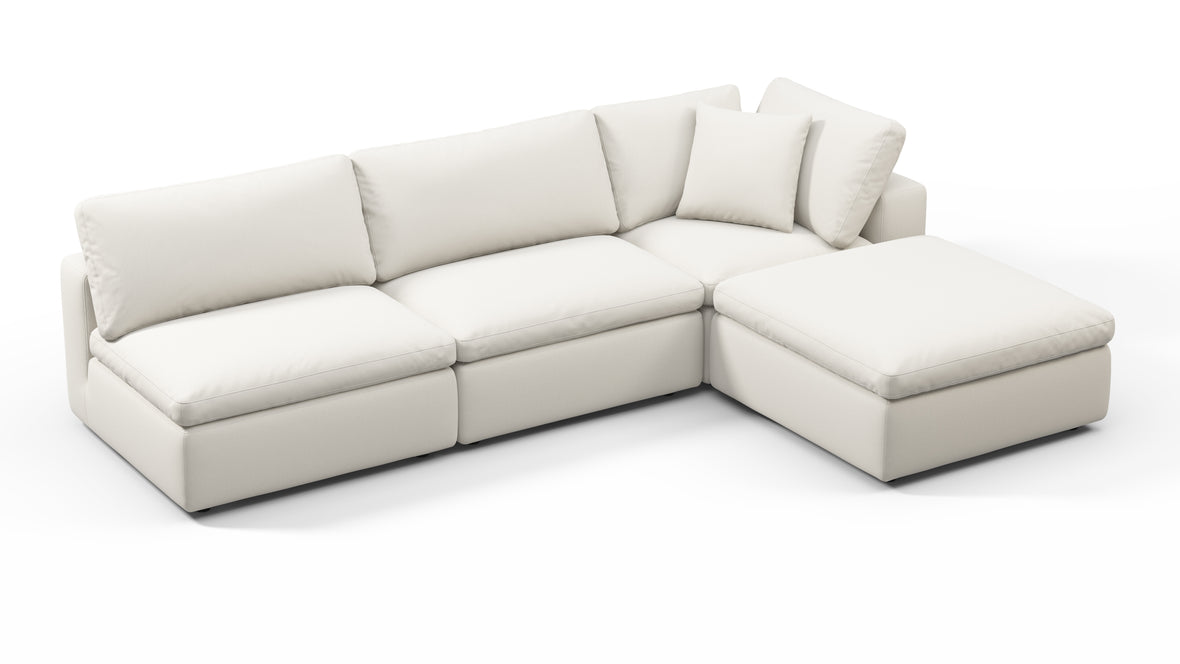 Sky - Sky Sectional Sofa, Three Seater, Right Chaise, Oatmeal Brushed Weave