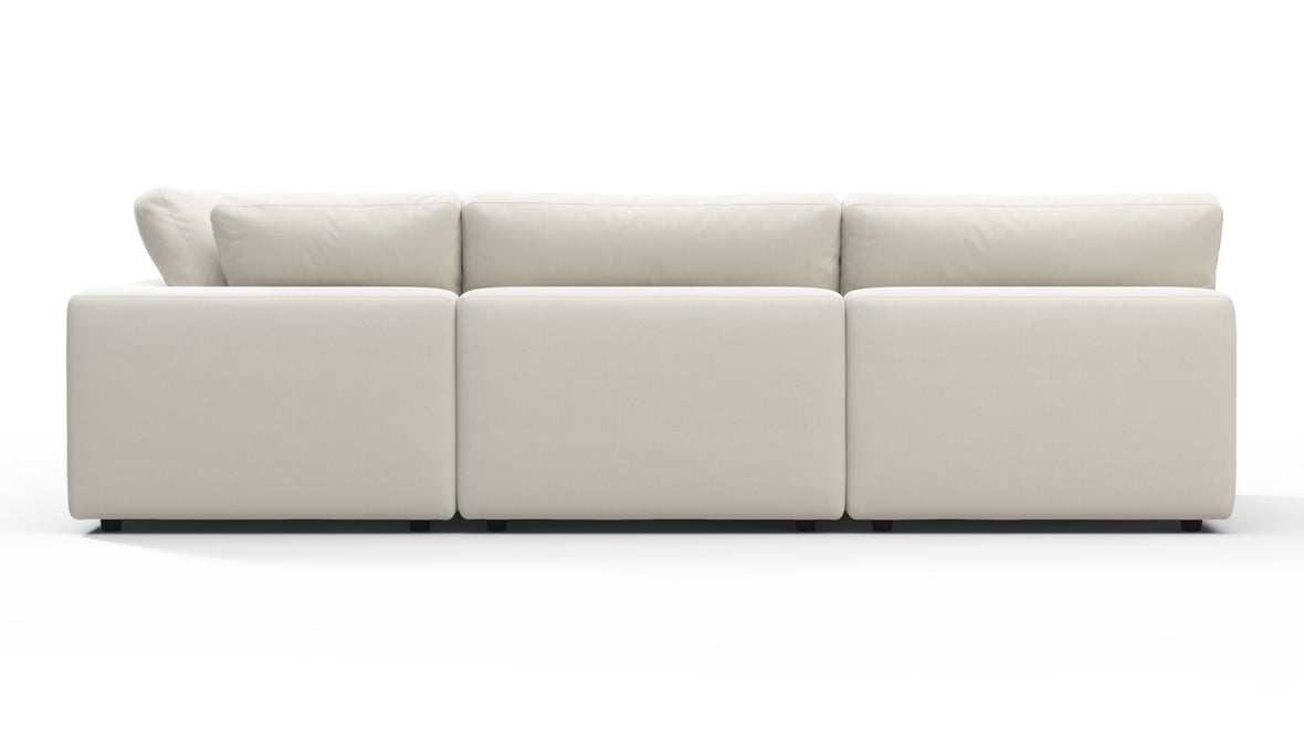 Sky - Sky Sectional Sofa, Three Seater, Right Chaise, Oatmeal Brushed Weave