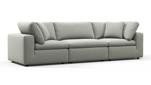 Sky - Sky Sectional Sofa, Three Seater, Soft Gray Brushed Weave