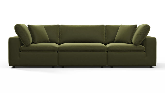 Sky - Sky Sectional Sofa, Three Seater, Spruce Luxe Velvet