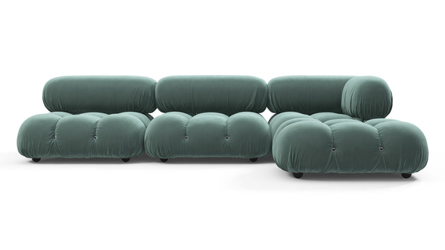 Belia - Belia Sectional, Right Chaise, Jadeite Luxe Velvet