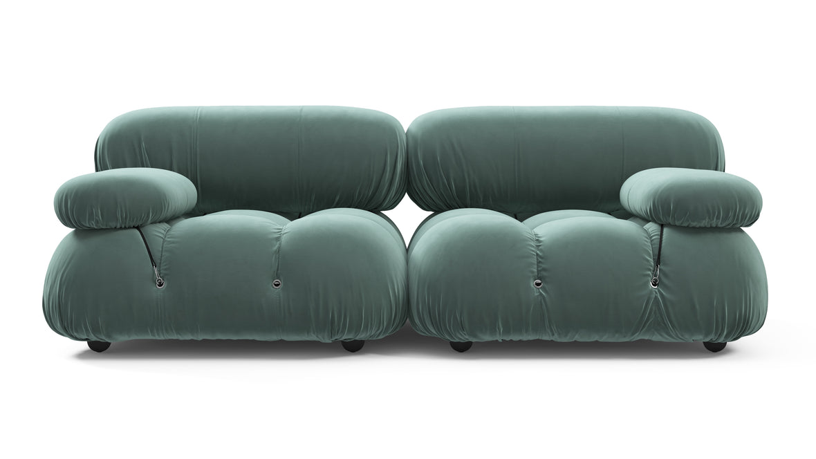 Belia - Belia Two Seater Sofa, Jadeite Luxe Velvet