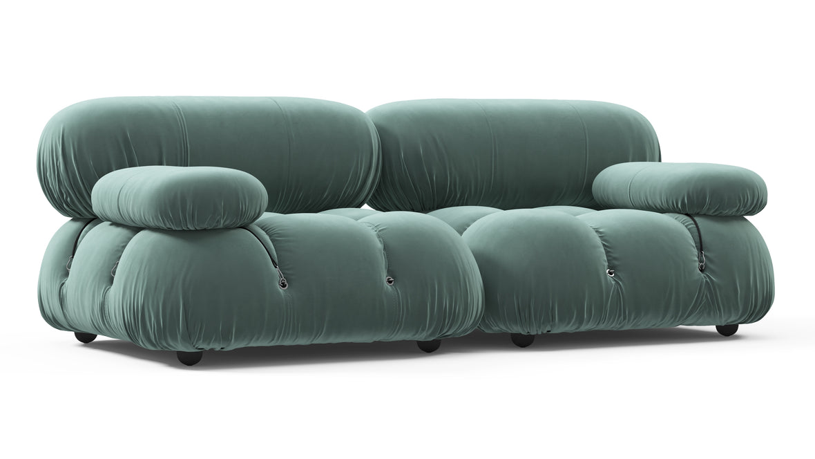 Belia - Belia Two Seater Sofa, Jadeite Luxe Velvet