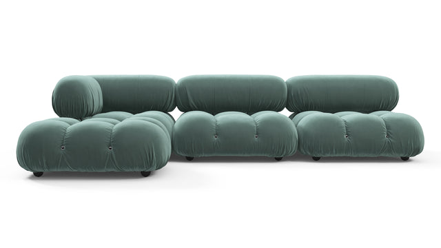 Belia - Belia Sectional, Left Chaise, Jadeite Luxe Velvet