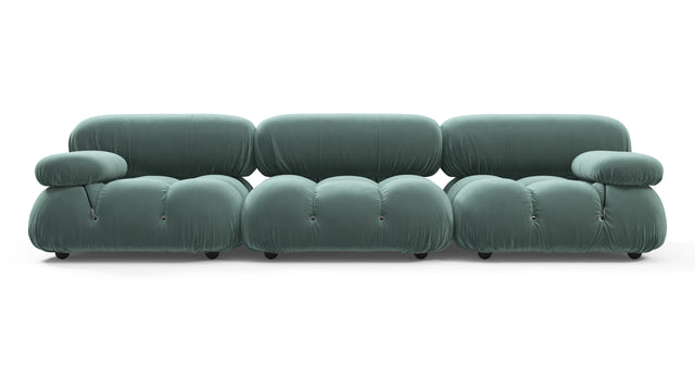 Belia - Belia Three Seater Sofa, Jadeite Luxe Velvet