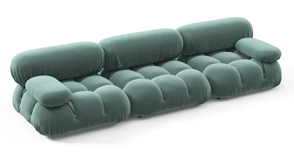 Belia - Belia Three Seater Sofa, Jadeite Luxe Velvet