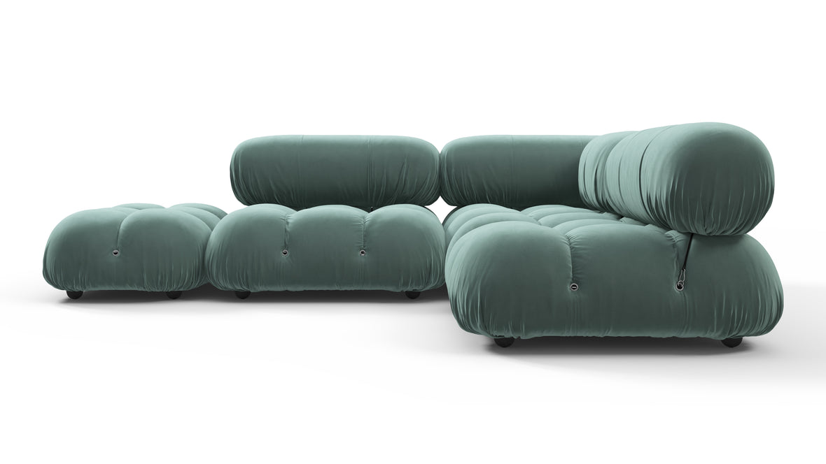 Belia - Belia Sectional, Small Right Corner, Jadeite Luxe Velvet