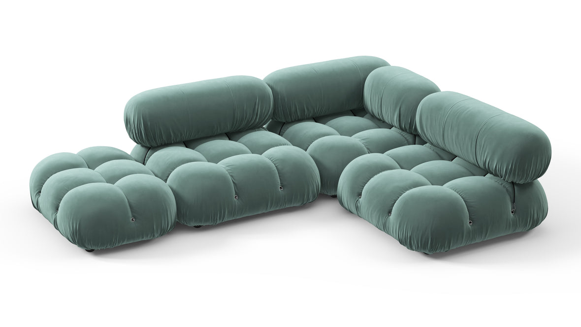 Belia - Belia Sectional, Small Right Corner, Jadeite Luxe Velvet