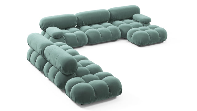 Belia - Belia Large Sectional, Left Corner, Jadeite Luxe Velvet