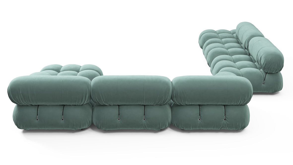 Belia - Belia Large Sectional, Left Corner, Jadeite Luxe Velvet