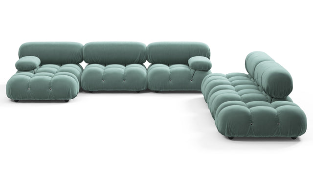 Belia - Belia Large Sectional, Right Corner, Jadeite Luxe Velvet