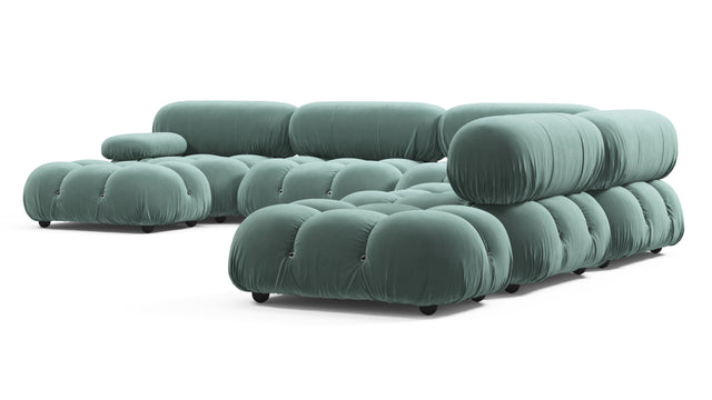 Belia - Belia Large Sectional, Right Corner, Jadeite Luxe Velvet