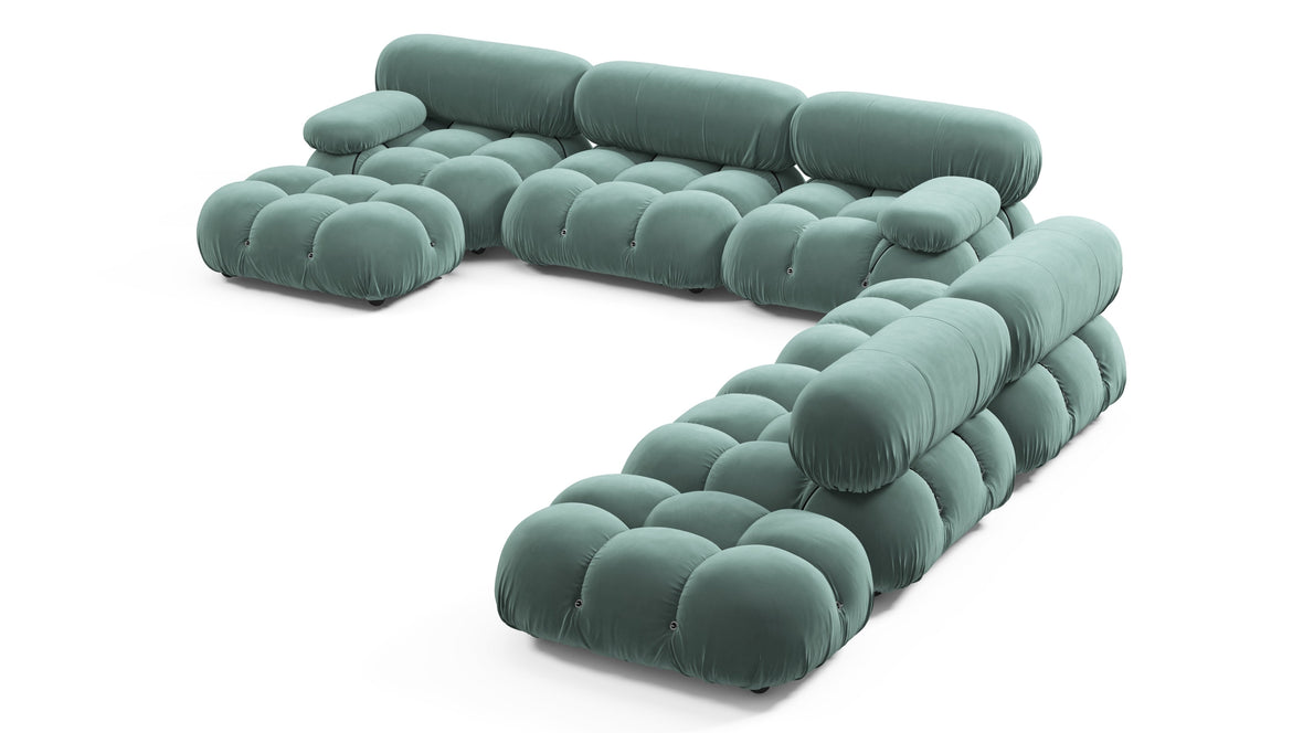 Belia - Belia Large Sectional, Right Corner, Jadeite Luxe Velvet