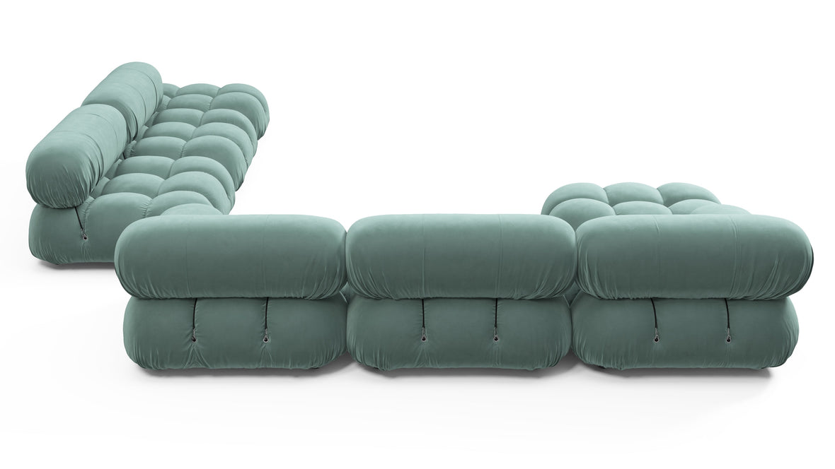 Belia - Belia Large Sectional, Right Corner, Jadeite Luxe Velvet