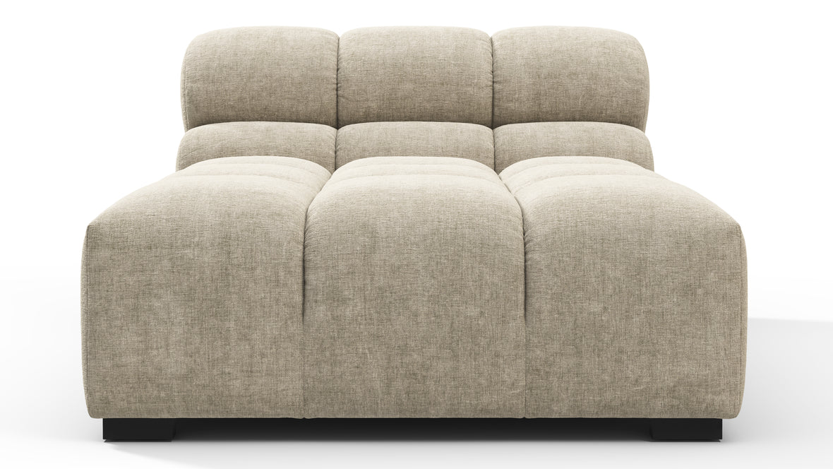 Tufted - Tufted Module, Armless Chaise, Beige Gray Chenille