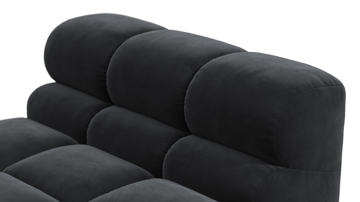 Tufted - Tufted Module, Armless Chaise, Black Velvet