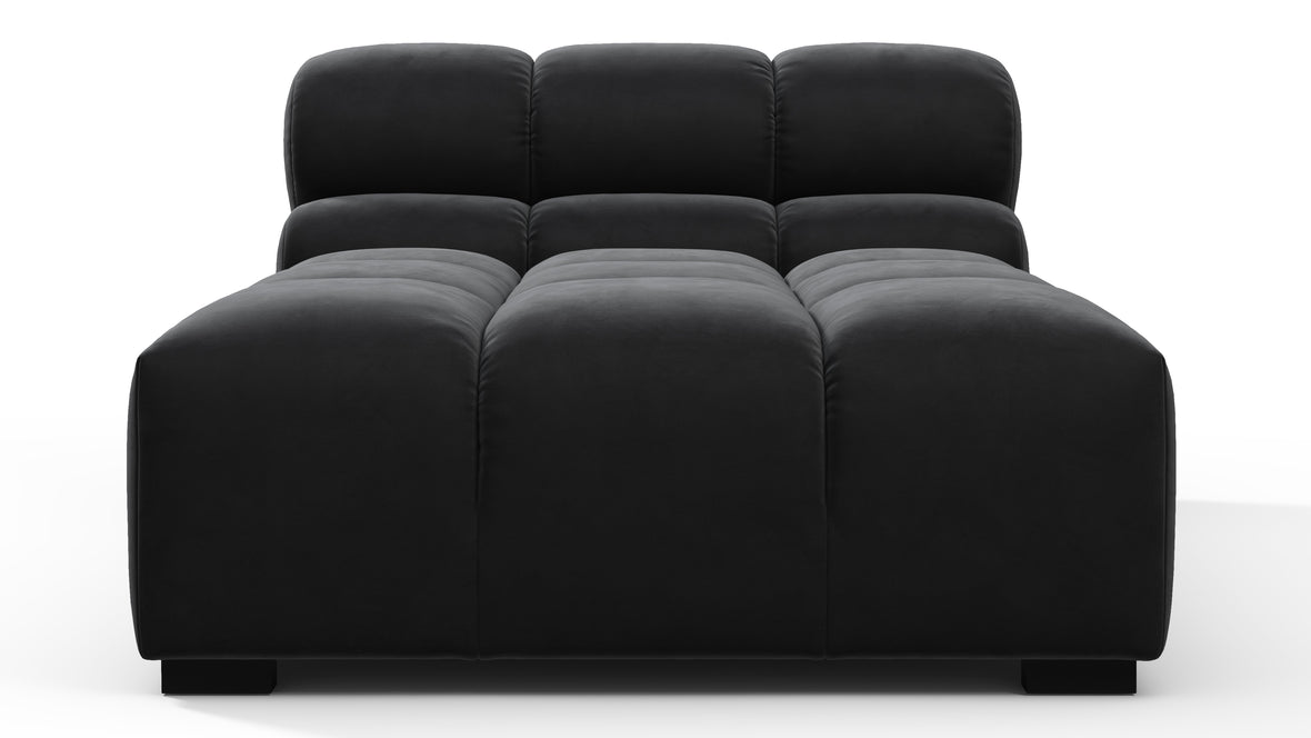 Tufted - Tufted Module, Armless Chaise, Black Velvet