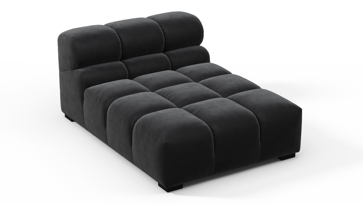 Tufted - Tufted Module, Armless Chaise, Black Velvet