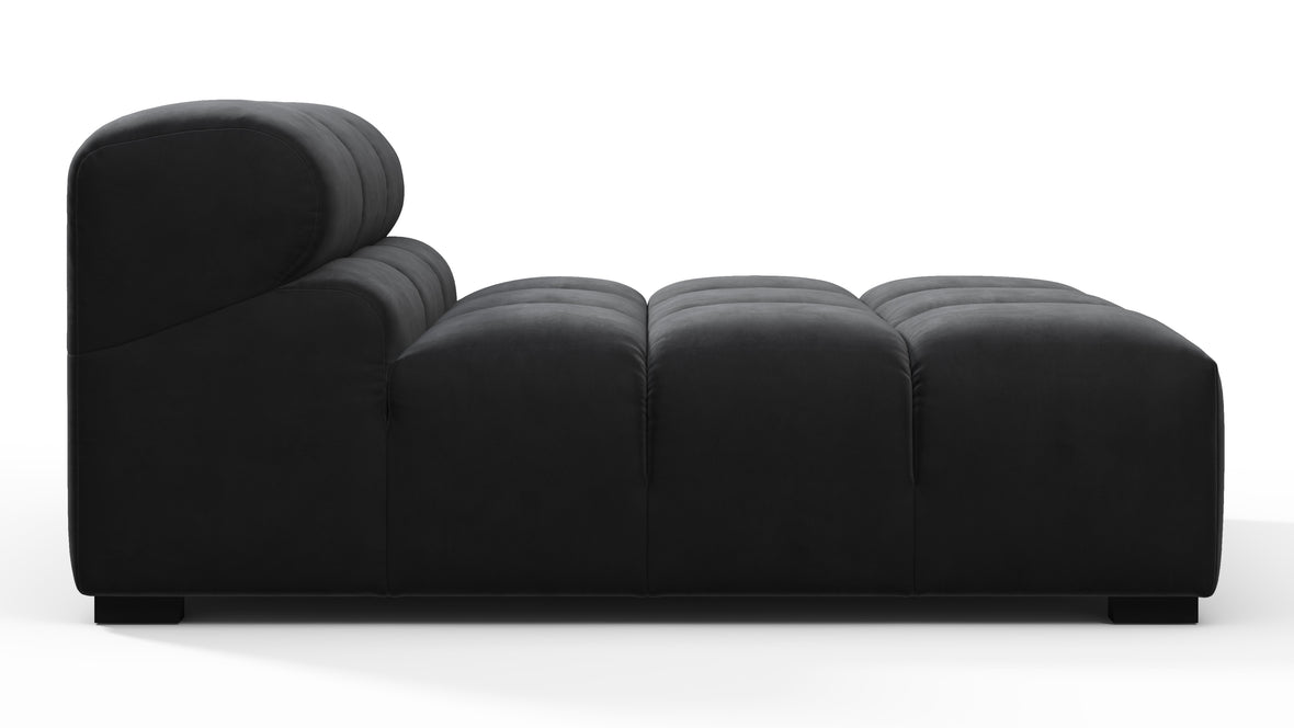 Tufted - Tufted Module, Armless Chaise, Black Velvet