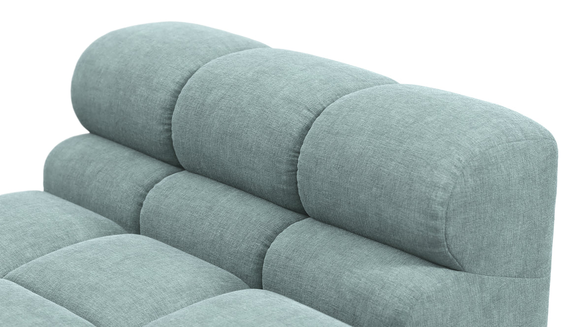 Tufted - Tufted Module, Armless Chaise, Cerulean Chenille