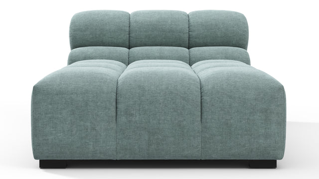 Tufted - Tufted Module, Armless Chaise, Cerulean Chenille