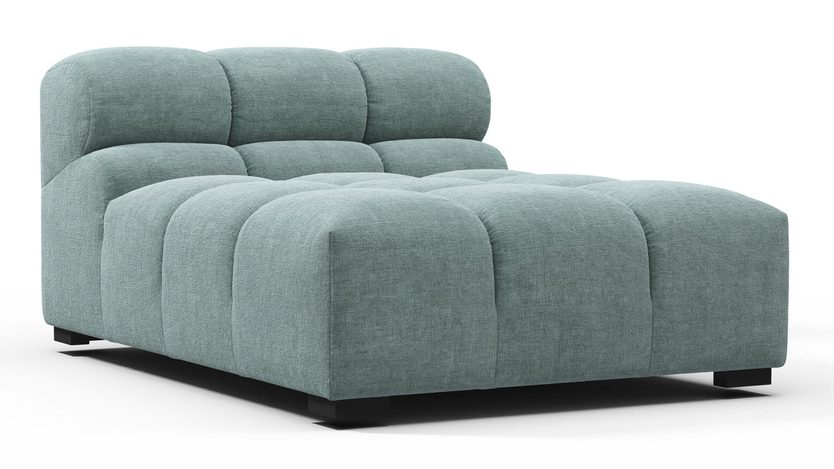 Tufted - Tufted Module, Armless Chaise, Cerulean Chenille