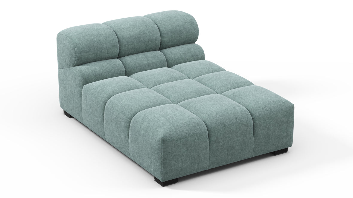 Tufted - Tufted Module, Armless Chaise, Cerulean Chenille