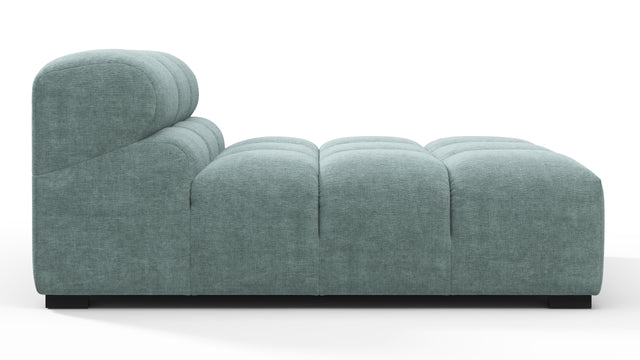 Tufted - Tufted Module, Armless Chaise, Cerulean Chenille