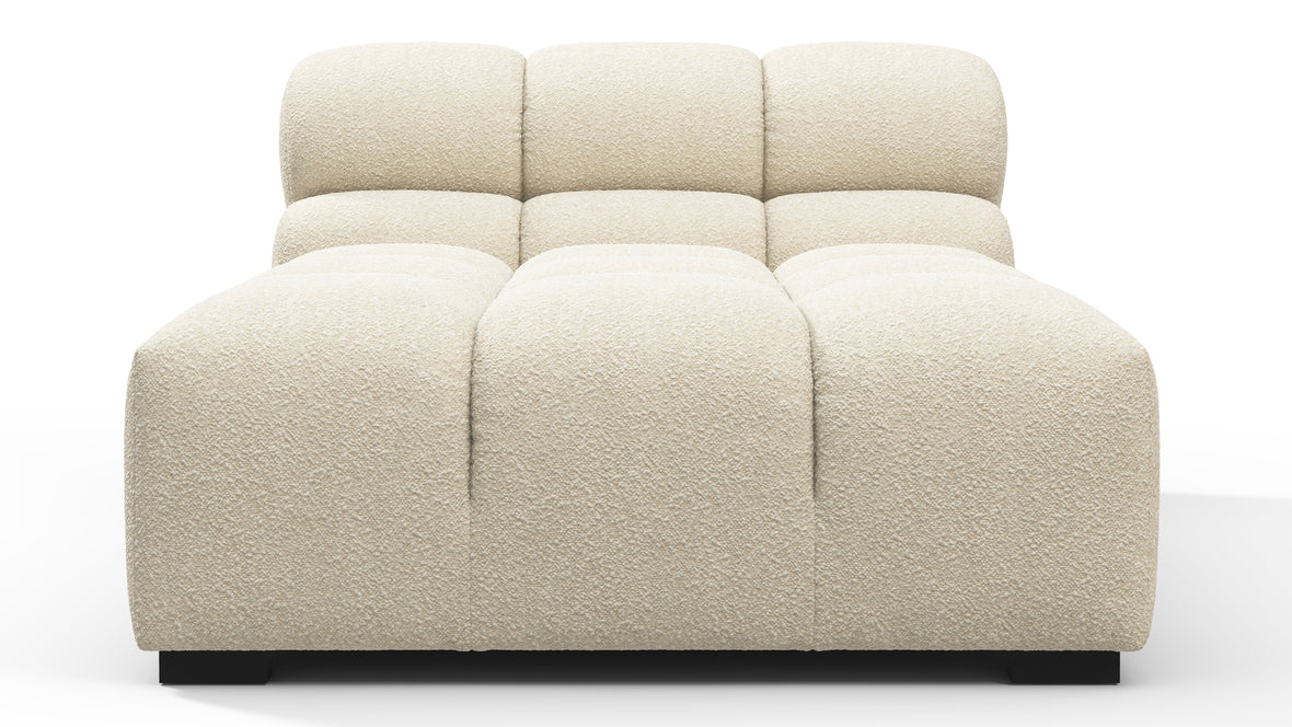 Tufted - Tufted Module, Armless Chaise, Eggshell Boucle