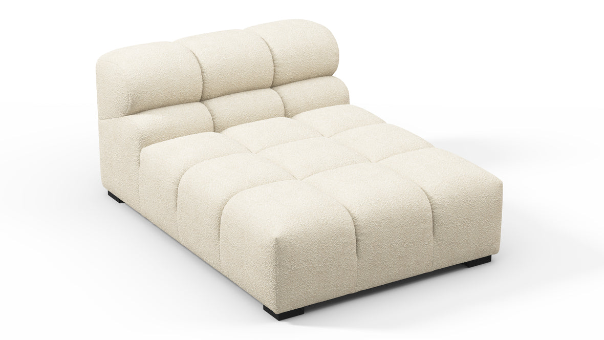 Tufted - Tufted Module, Armless Chaise, Eggshell Boucle