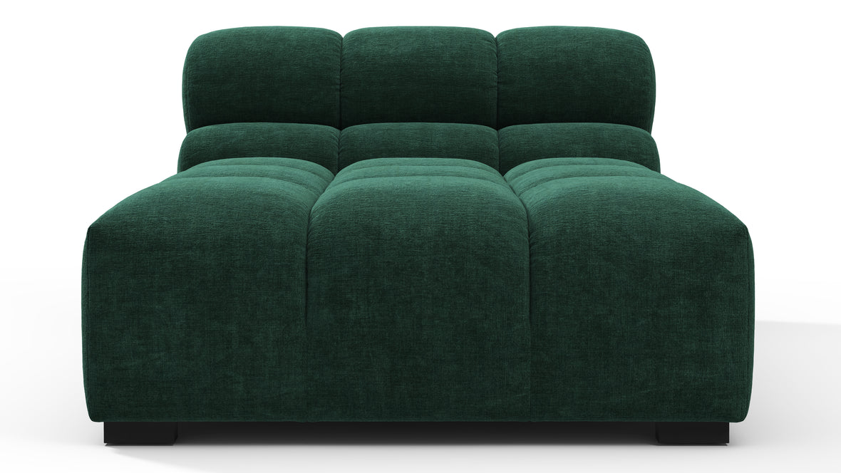 Tufted - Tufted Module, Armless Chaise, Forest Green Chenille