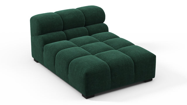 Tufted - Tufted Module, Armless Chaise, Forest Green Chenille