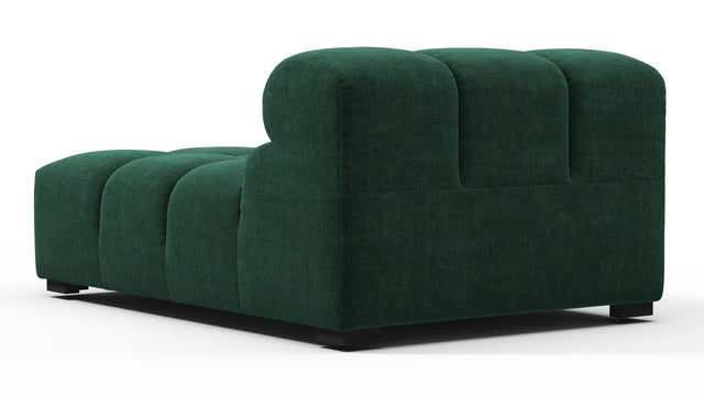 Tufted - Tufted Module, Armless Chaise, Forest Green Chenille