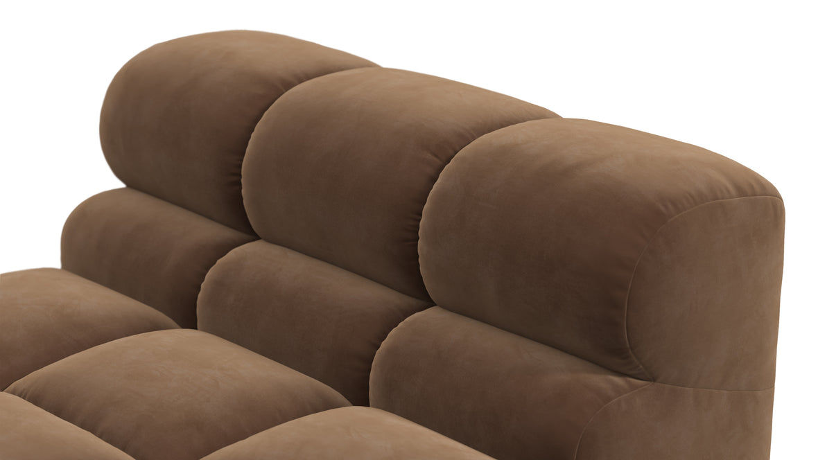 Tufted - Tufted Module, Armless Chaise, Mocha Velvet