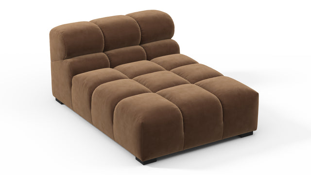 Tufted - Tufted Module, Armless Chaise, Mocha Velvet