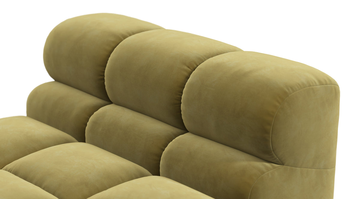 Tufted - Tufted Module, Armless Chaise, Olive Gold Velvet