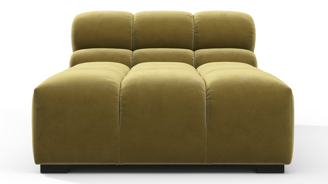 Tufted - Tufted Module, Armless Chaise, Olive Gold Velvet