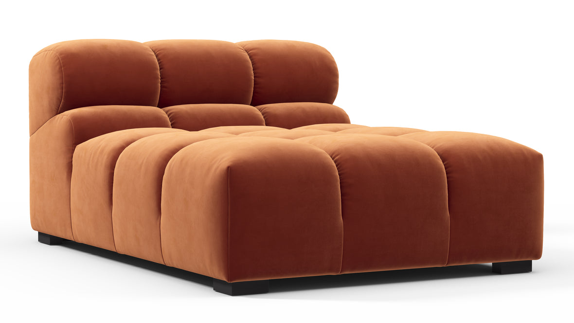 Tufted - Tufted Module, Armless Chaise, Spice Velvet