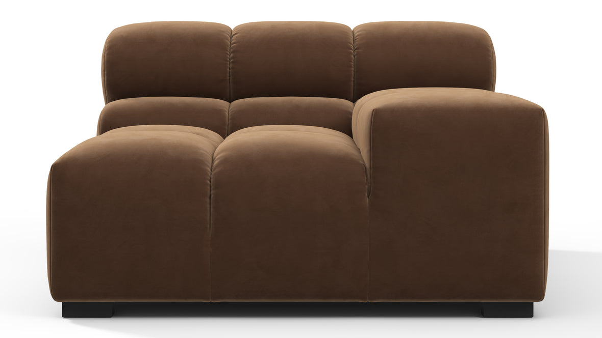 Tufted - Tufted Module, Right Arm, Mocha Velvet